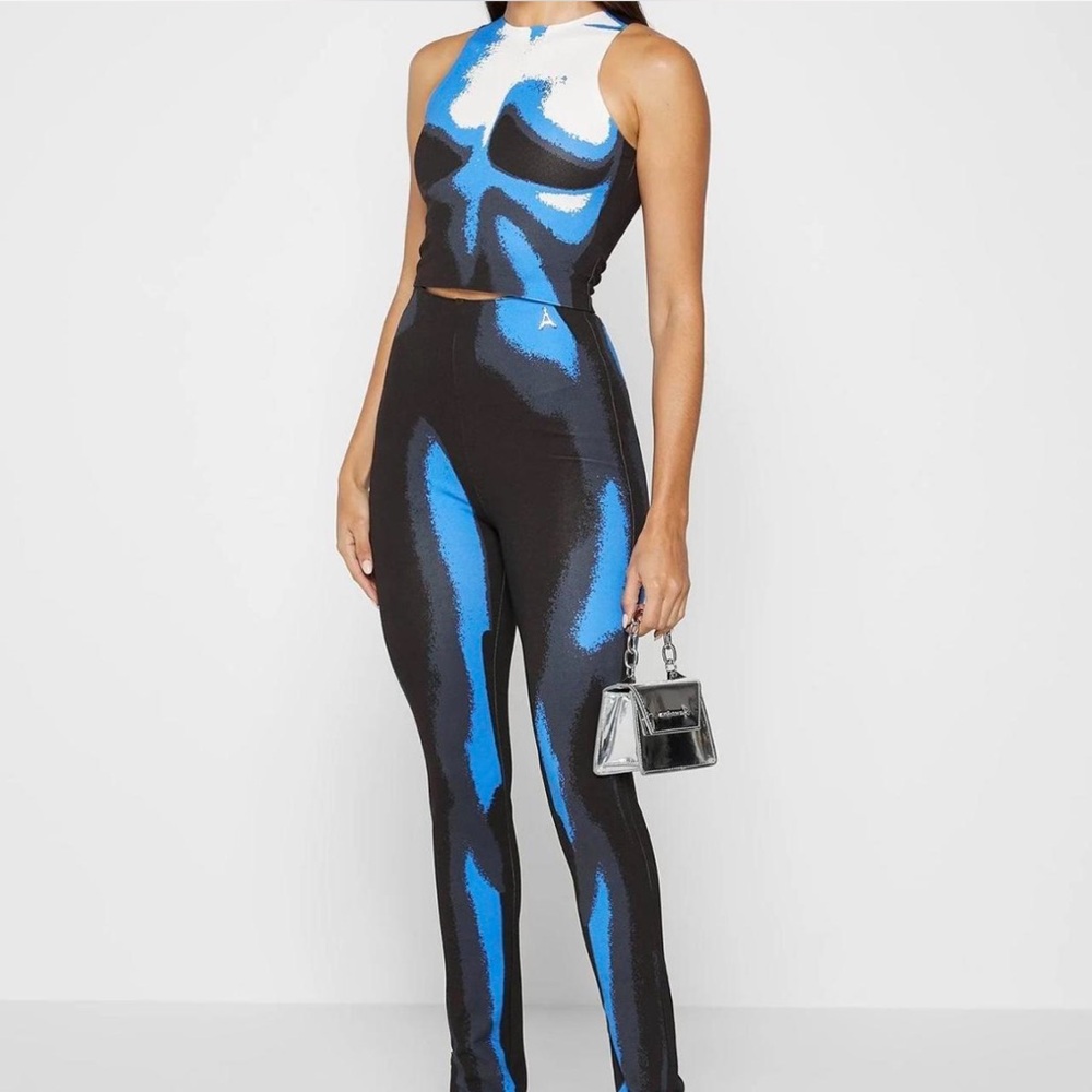 Maniere De Voir Body Print Racer Top and Leggings
